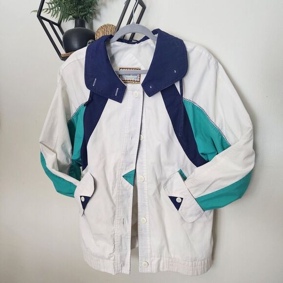 Current Seen Jackets & Blazers - Vintage Current Seen Womens Colorblock Button Up Jacket Size Small 90s Retro